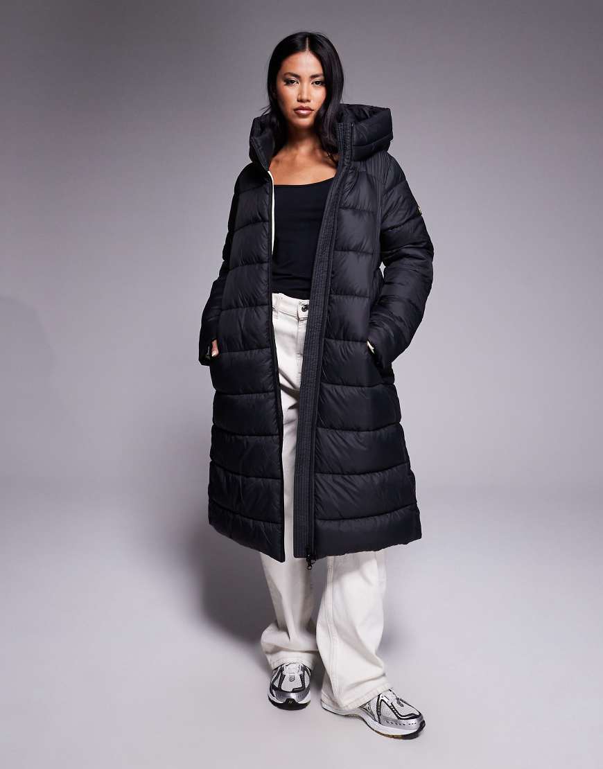 Barbour International - Olivio - Longline-Pufferjacke mit Oversize-Passform in Schwarz von Barbour International