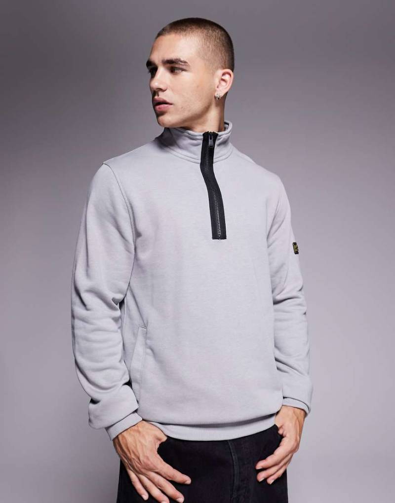 Barbour International - Outline - Sweatshirt in Ultimate Grey mit Trichterkragen-Grau von Barbour International