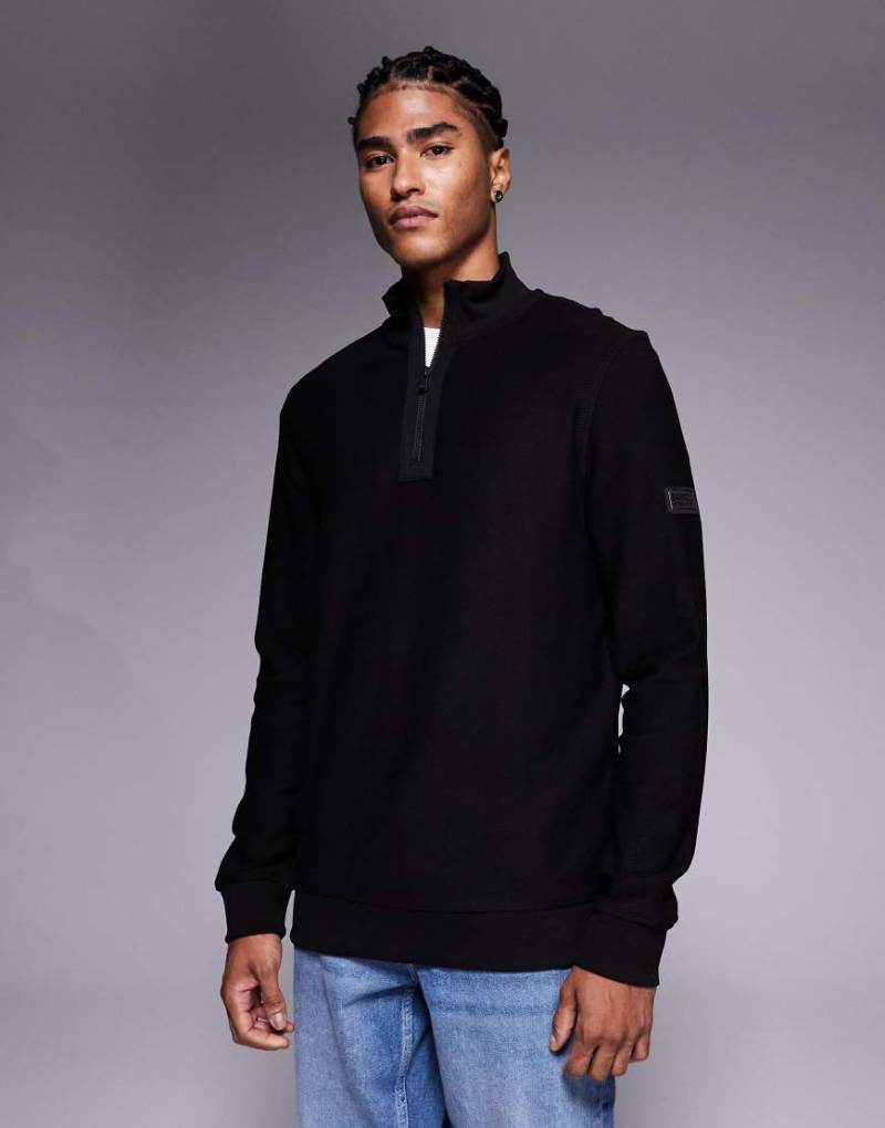 Barbour International - Samuel - Sweatshirt in Schwarz mit Stehkragen von Barbour International