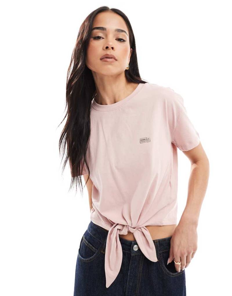 Barbour International - Soules - Cropped-T-Shirt in blassem Mauve-Rosa von Barbour International