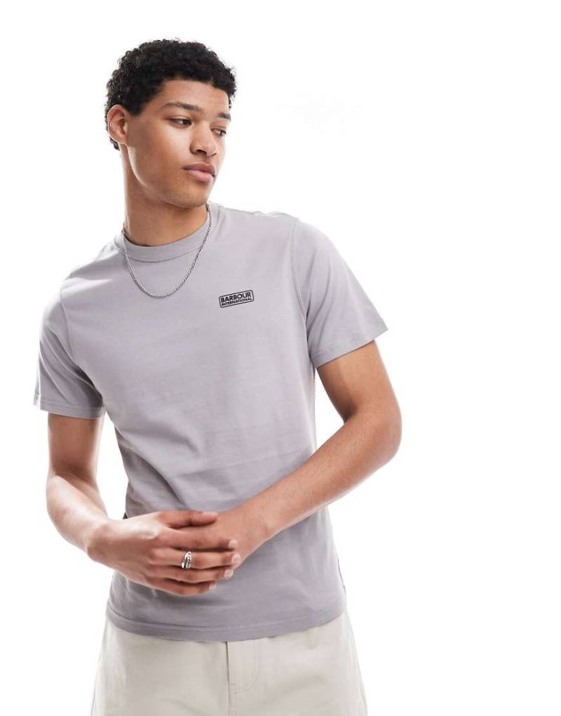 Barbour International - T-Shirt in Anthrazit mit kleinem Logo-Grau von Barbour International
