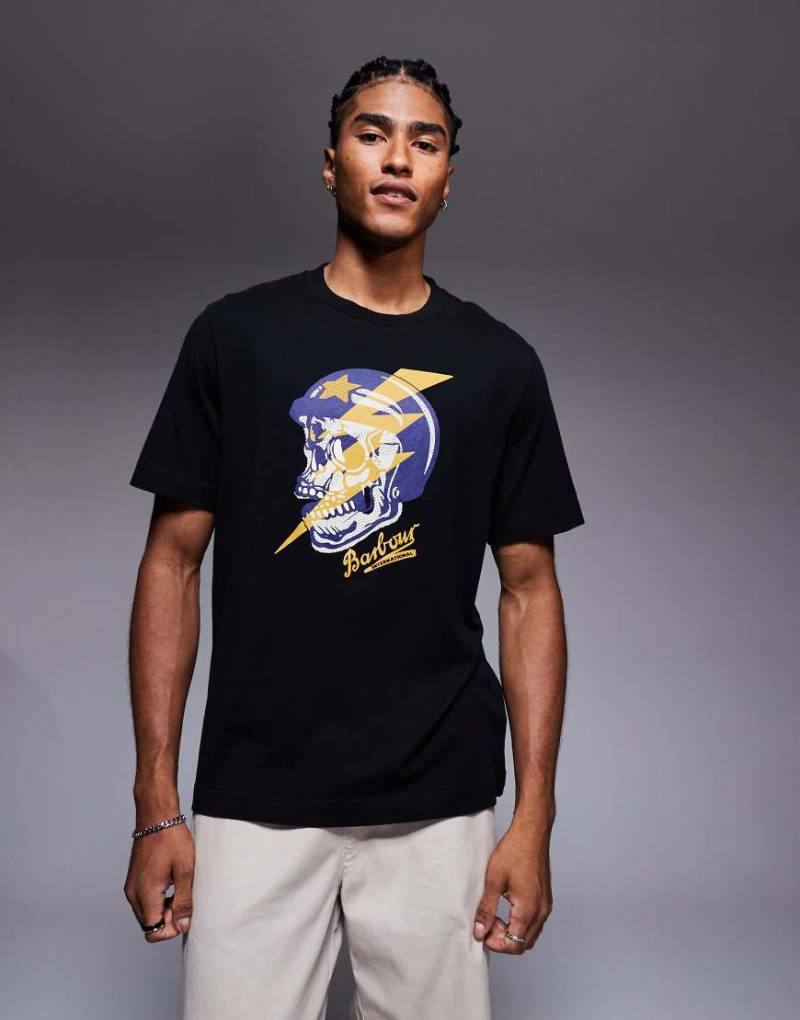 Barbour International - T-Shirt in Schwarz mit Flash-Grafik Barbour International - T-Shirt in Schwarz mit Flash-Grafik von Barbour International
