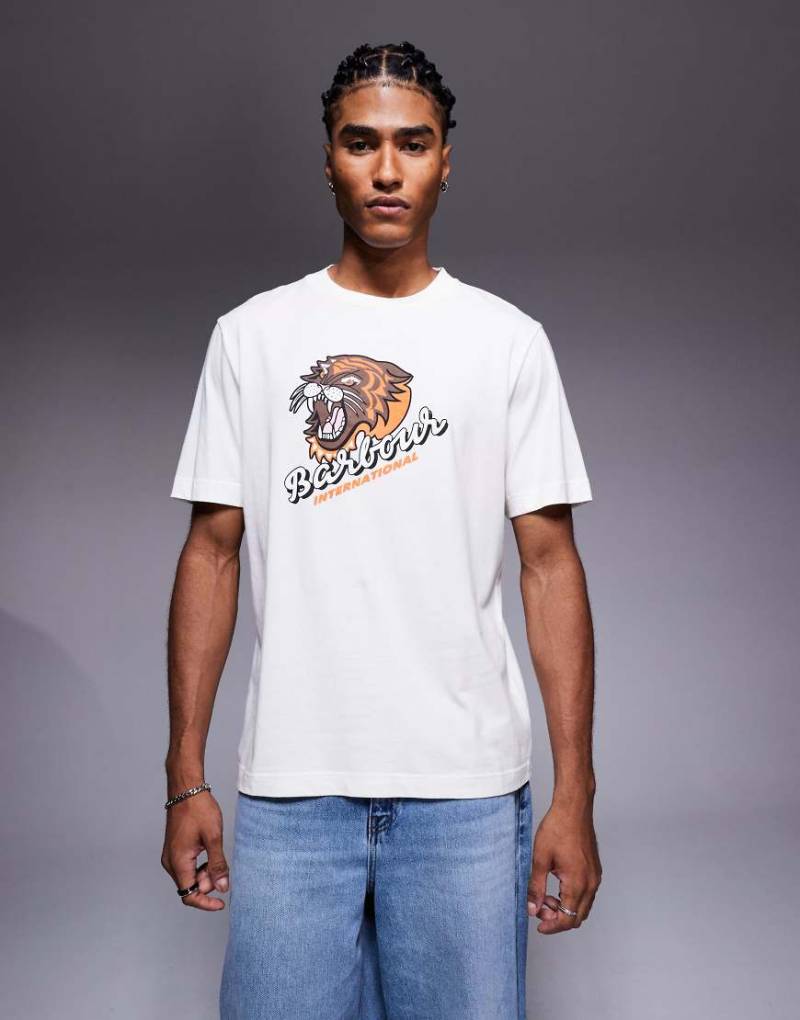 Barbour International - T-Shirt in Weiß mit Irwin-Grafik von Barbour International