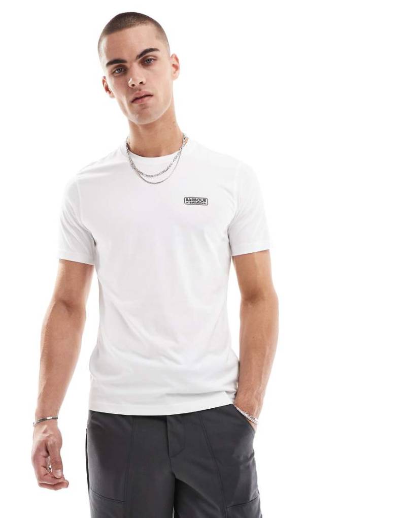 Barbour International - T-Shirt in Weiß mit kleinem Logo von Barbour International