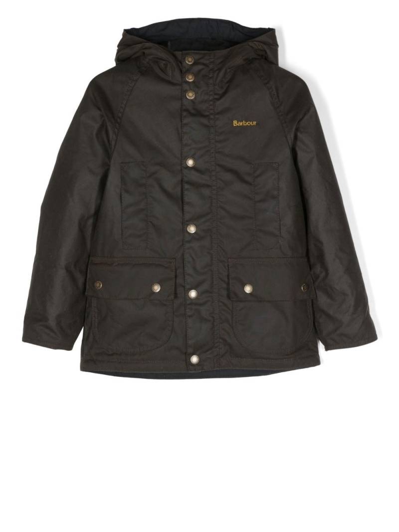 Barbour Kids Gewachste Beaufort Kapuzenjacke - Grün von Barbour Kids