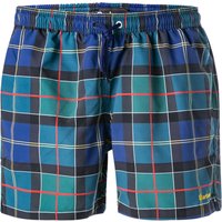 Barbour Herren Badeshorts blau Mikrofaser Kariert von Barbour