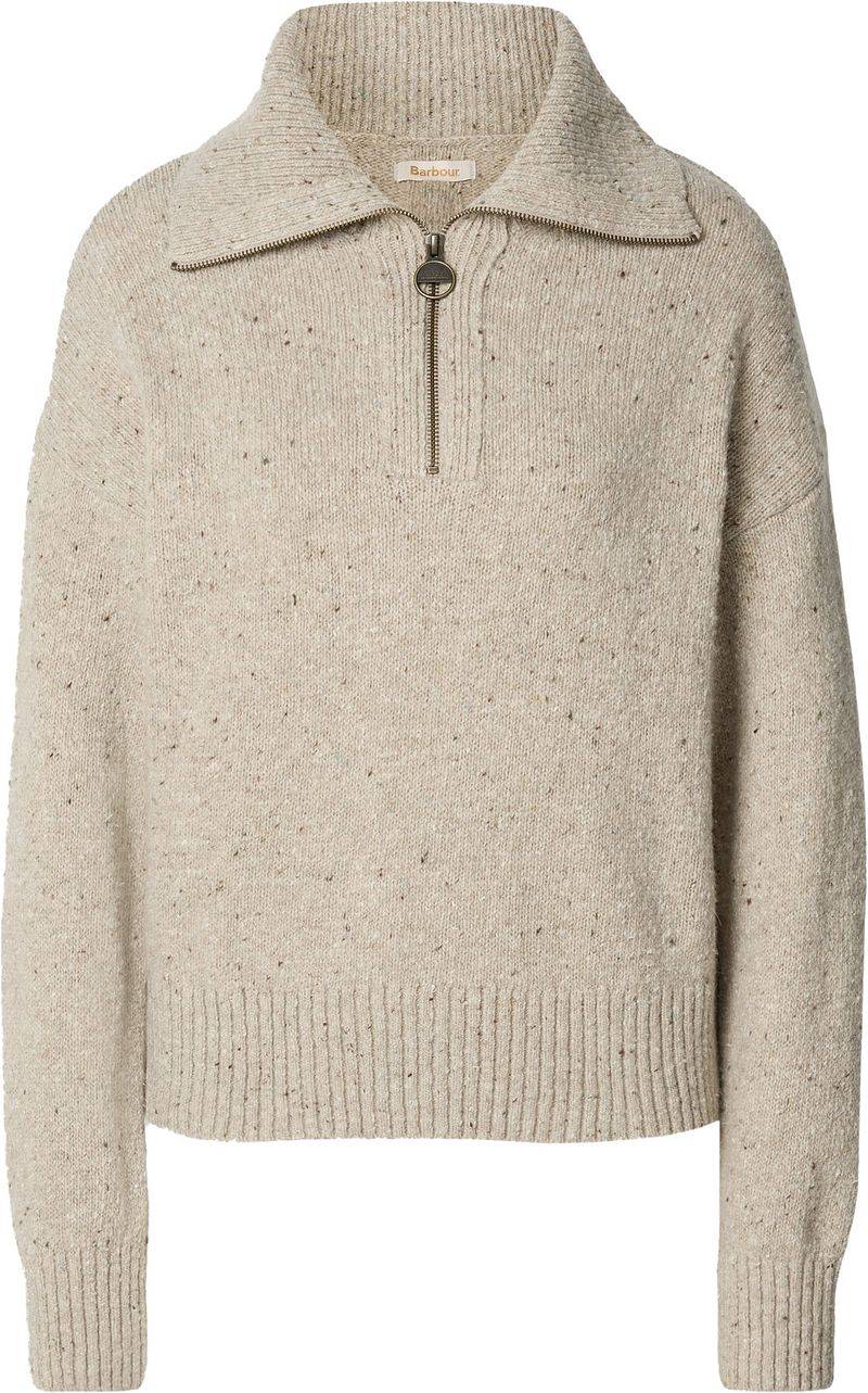 Barbour Damessweater Halfzip Lavensdale Natural - Größe 40 von Barbour