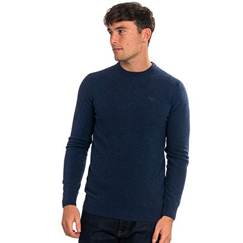 Barbour Essential Lambswool Crew Neck Jumper Deep Blue L von Barbour
