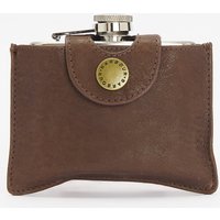 Barbour Flachmann aus rostfreiem Stahl mit knöpfbarer Lederhülle in 0 von Barbour