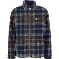 Barbour Fleecejacke Tartan Sherpa mit Zip und Stehkragen in M von Barbour