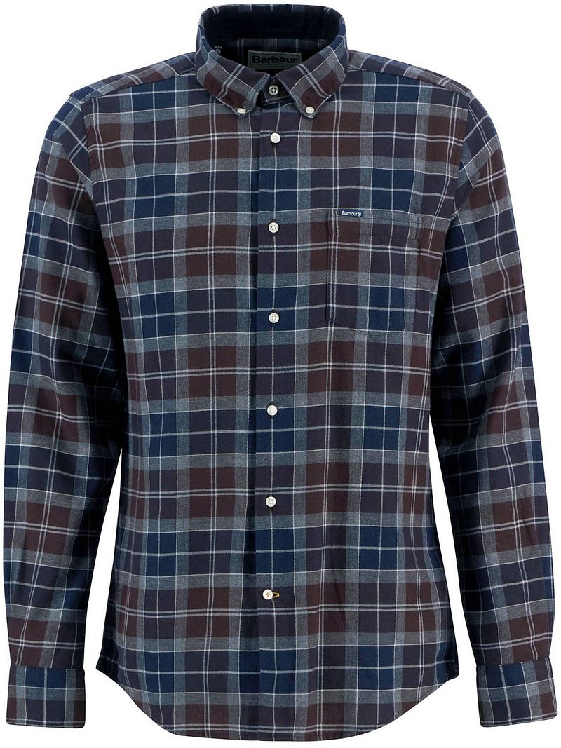 Barbour Fortrose Hemd Tartan Navy Braun - Größe M von Barbour