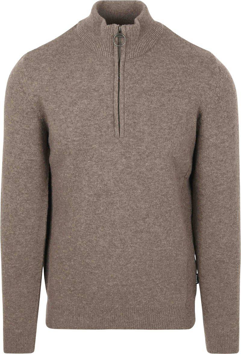 Barbour Half Zip Pullover Wolle Taupe - Größe M von Barbour