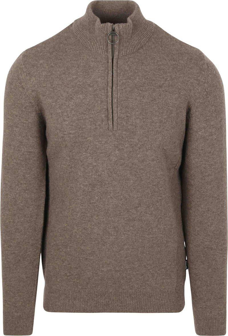 Barbour Half Zip Pullover Wolle Taupe - Größe XXL von Barbour