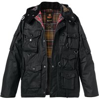 Barbour Herren Jacke schwarz Baumwolle unifarben von Barbour