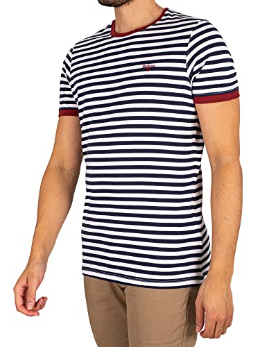 Barbour Herren Quay-Streifen-T-Shirt, Weiß, L von Barbour