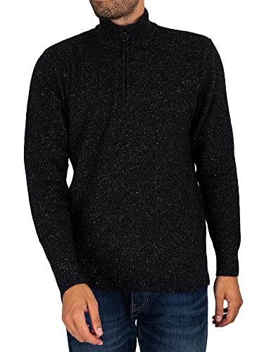 Barbour Herren Tisbury Strick mit halbem Reißverschluss, Schwarz, XL von Barbour