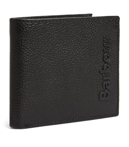 Barbour ML0059-BK111 Bifold Leather Wallet with Embossed Logo Black von Barbour