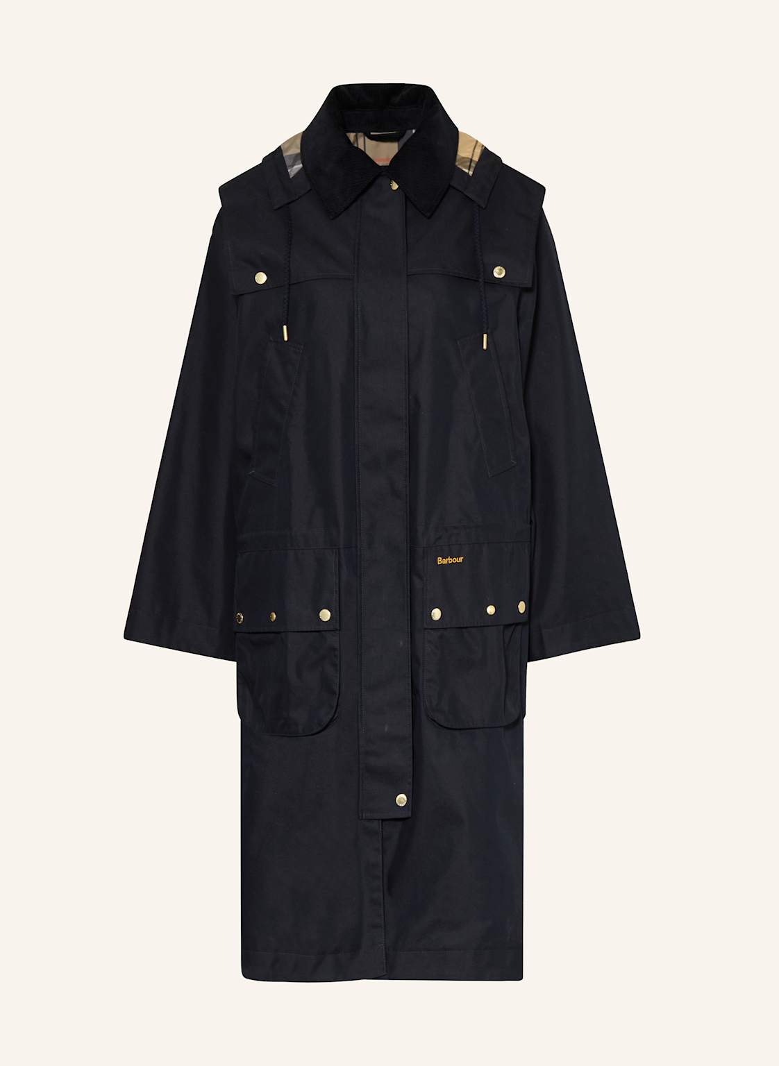 Barbour Mantel Bilsdale Mit Abnehmbarer Kapuze blau von Barbour