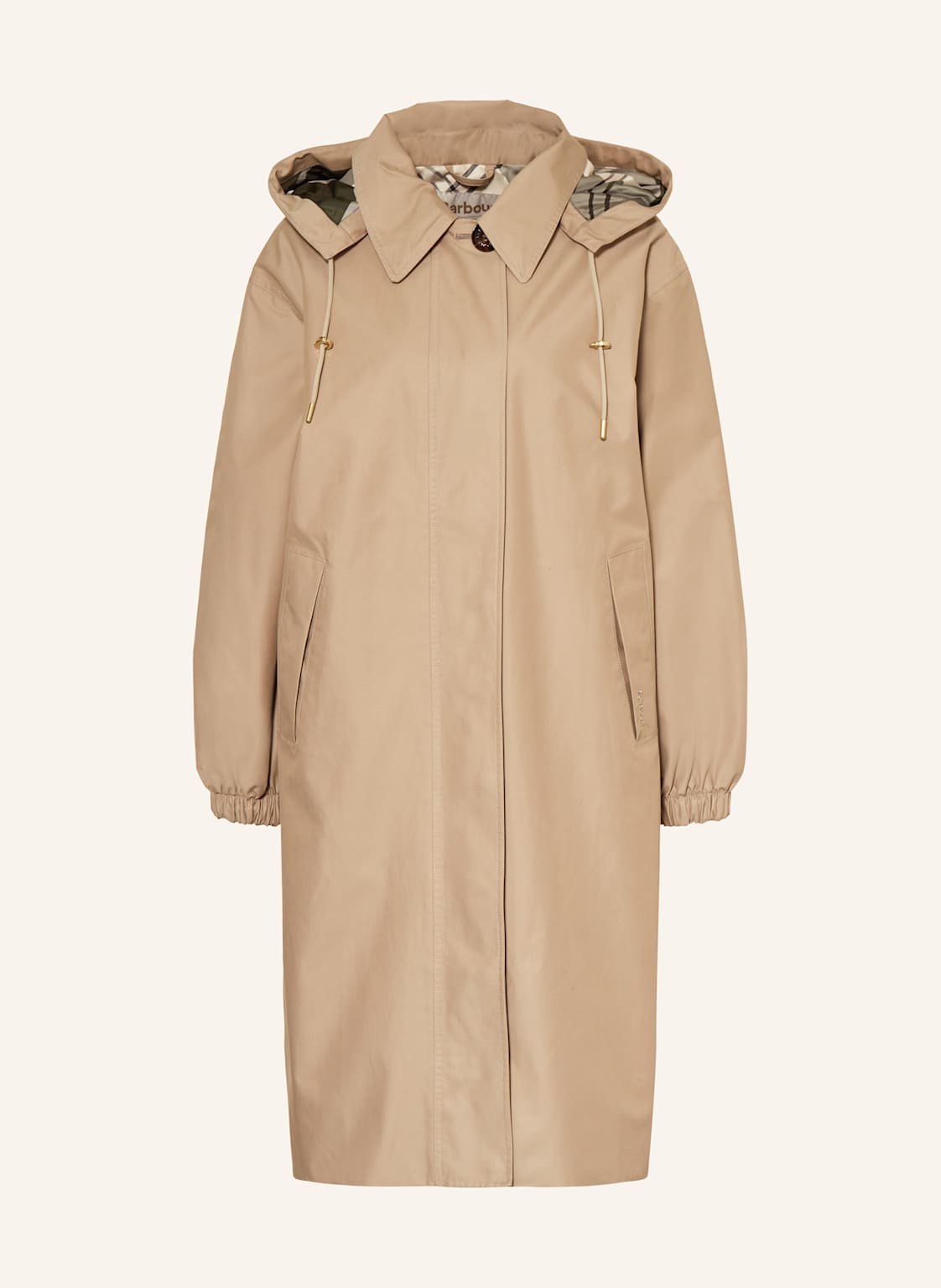 Barbour Mantel Bronagh Mit Abnehmbarer Kapuze beige von Barbour