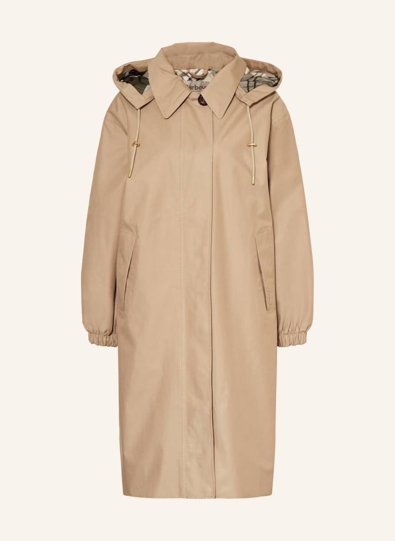 Barbour Mantel Bronagh Mit Abnehmbarer Kapuze beige von Barbour