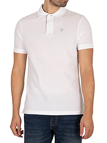 Barbour Men's Tartan Pique Polo Shirt - White - XXL - White von Barbour