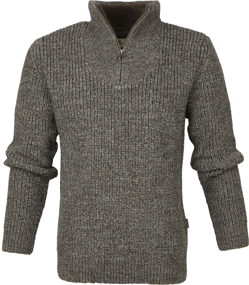 Barbour NewTyne Zip Pullover Wool Dunkelgrün - Größe XXL von Barbour