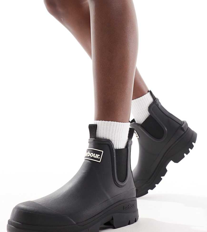 Barbour - Nimbus - Gummistiefel in Schwarz mit dicker Sohle, exklusiv bei ASOS von Barbour