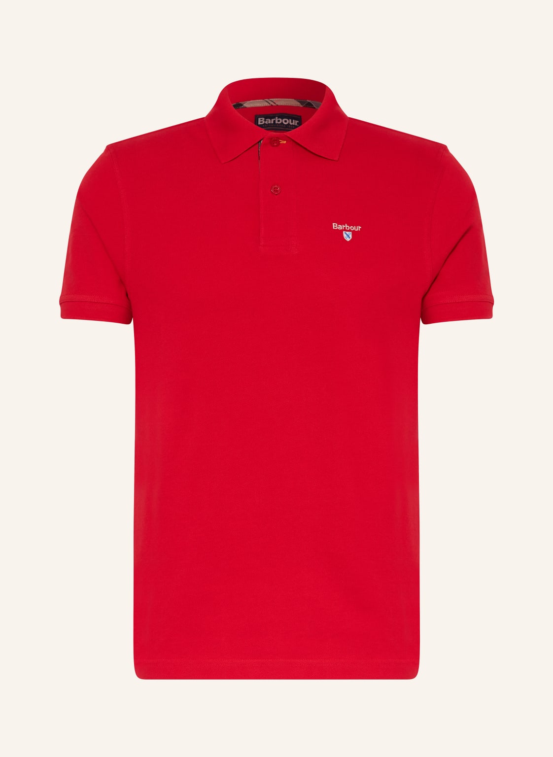 Barbour Piqué-Poloshirt Tartan rot von Barbour