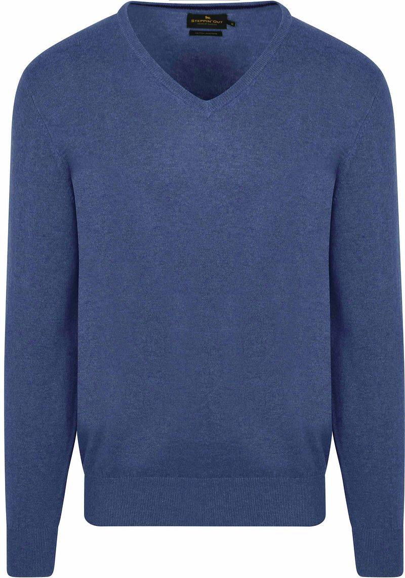 Steppin' Out Pullover Cashmere V-Ausschnitt Kobaltblau - Größe XXL von Steppin' Out