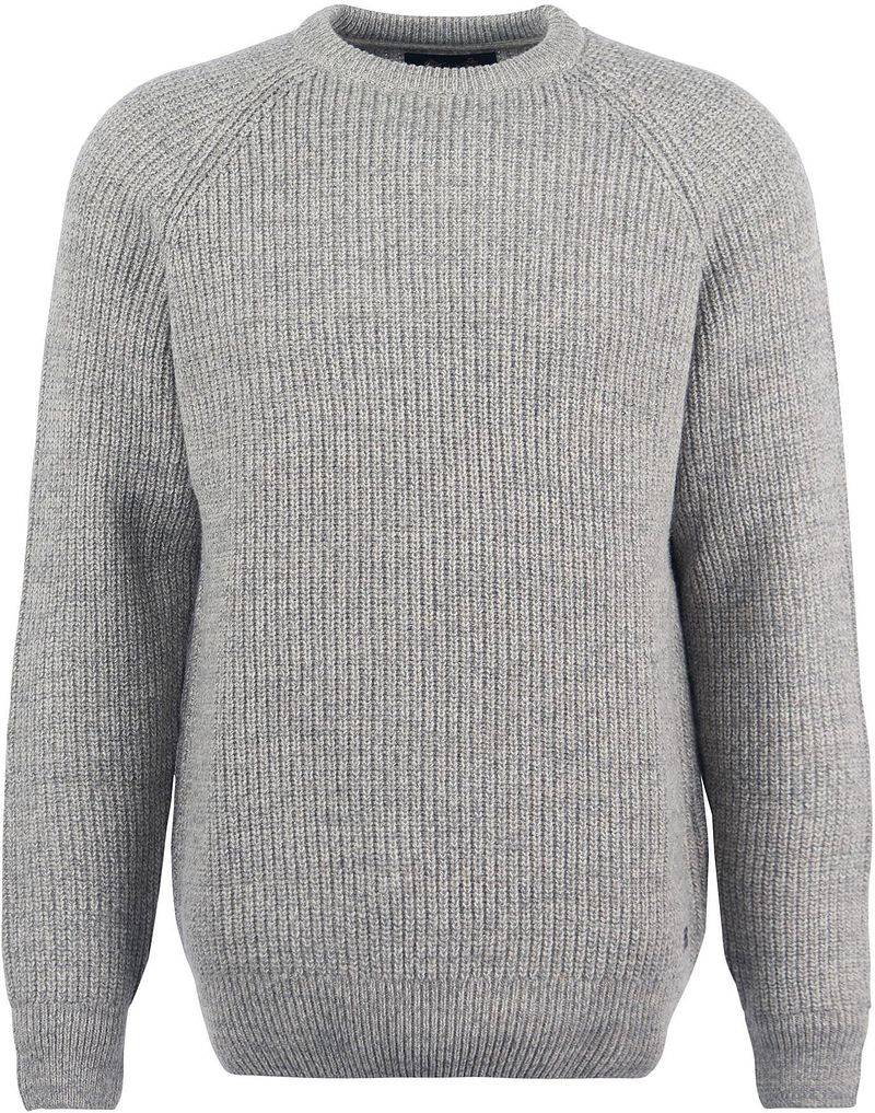 Barbour Pullover Lambswool Knitted Stone Grau - Größe M von Barbour