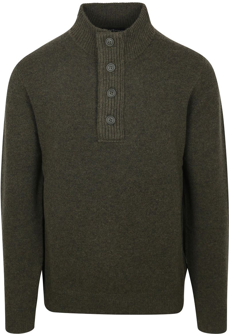 Barbour Pullover Wolle Grün Patch - Größe M von Barbour