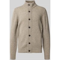 Barbour Regular Fit Strickjacke aus echter Wolle in Hellgrau, Größe XXL von Barbour