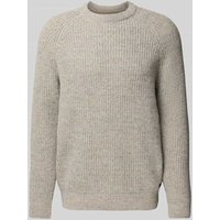 Barbour Regular Fit Strickpullover aus reiner Wolle in Hellgrau, Größe XL von Barbour