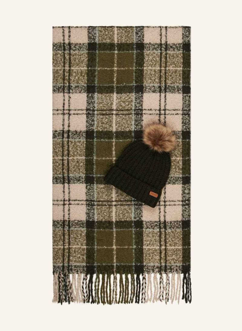Barbour Set Saltburn: Mütze Mit Kunstpelz Und Schal gruen von Barbour