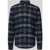 Barbour Slim Fit Flanellhemd aus reiner Baumwolle Modell 'BETSOM' in Hellgrau, Größe XXL von Barbour
