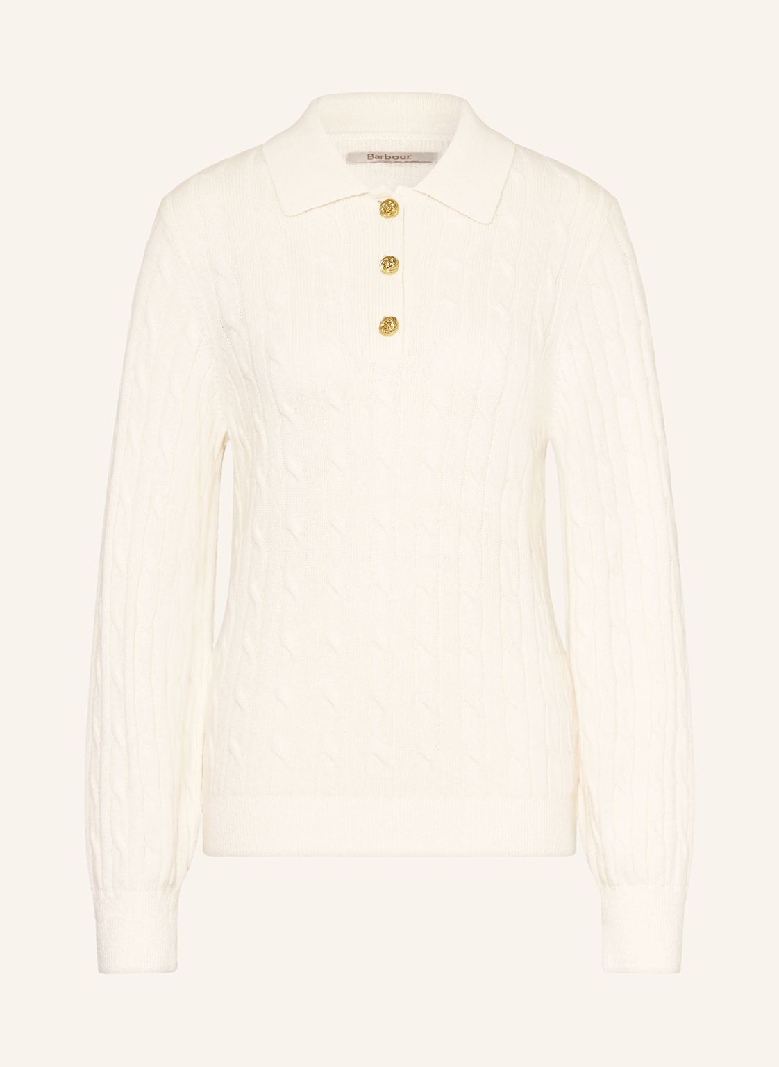 Barbour Strick-Poloshirt Evie weiss von Barbour