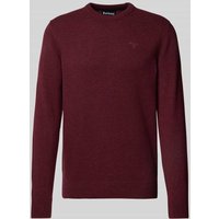 Barbour Strickpullover mit Label-Stitching Modell 'Tisbury' in Bordeaux, Größe XXL von Barbour