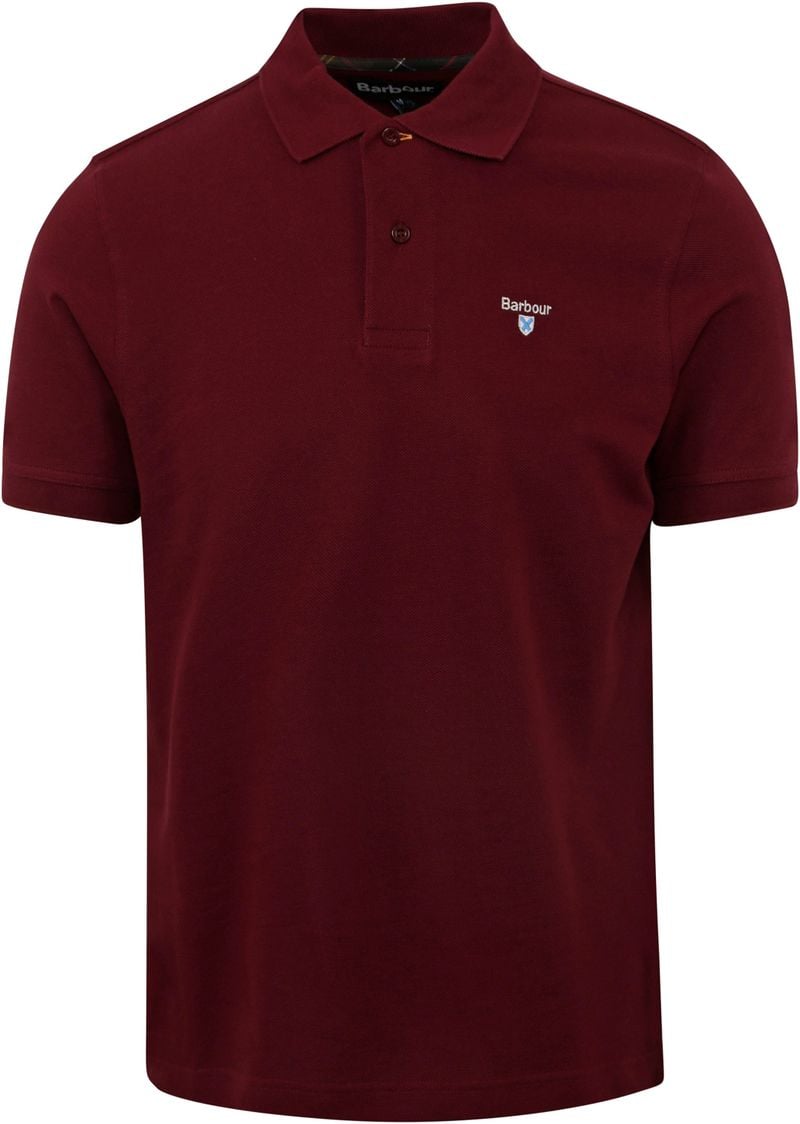 Barbour Tartan Pique Poloshirt Bordeaux - Größe L von Barbour