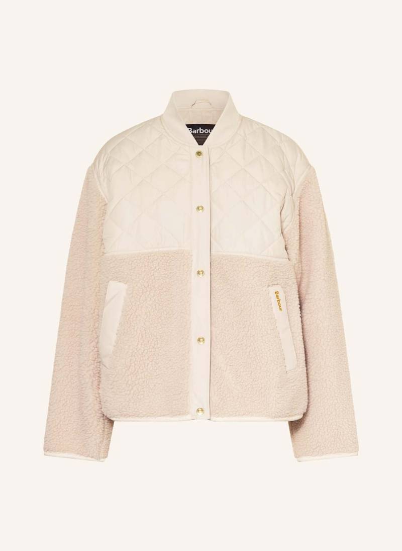 Barbour Teddyfell-Jacke Wetherby Im Materialmix weiss von Barbour