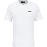 Barbour Unifarbenes Basic-T-Shirt mit gummiertem Logo-Emblem, Slim Fit in XL von Barbour