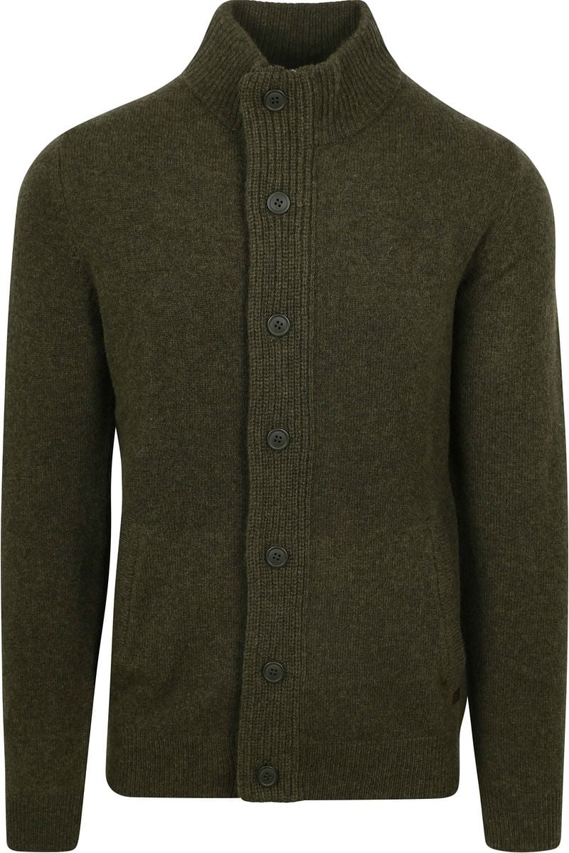 Barbour Zip Pull Lambswool Dunkelgrün - Größe L von Barbour
