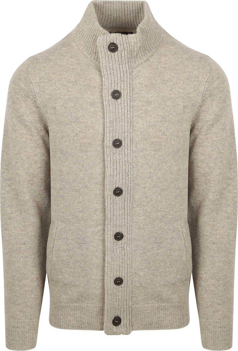 Barbour Zip Pull Wool Greige - Größe L von Barbour