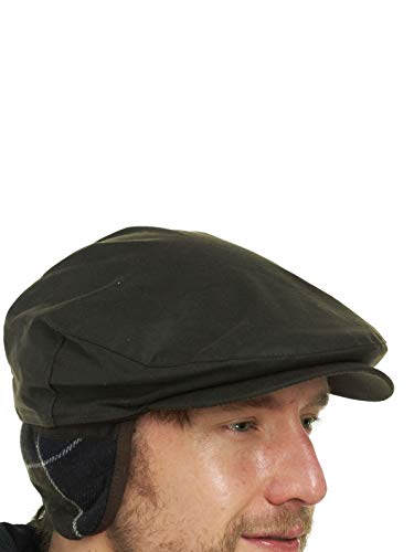Cheviot Earflaps Flatcap Schirmmütze Barbour Schirmmützen Baumwollcap (M/56-57 - oliv) von Barbour