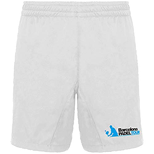 Barcelona Padel Tour - Herren Short mit Taschen - Leichte und atmungsaktive Padel Woven Short mit speziellem Padel Aufdruck - Sportbekleidung Weiß L von Barcelona Padel Tour