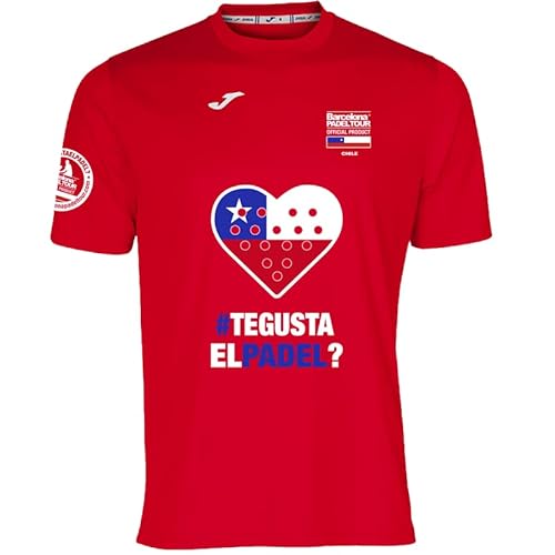 Barcelona Padel Tour - Joma Herren Kurzarm-Crew - Aus atmungsaktivem Micro Mesh Gewebe mit Love Padel Herz und Landesflaggen Barcelona Padel Tour - Joma Herren Kurzarm-Crew - Aus atmungsaktivem Micro Mesh Gewebe mit Love Padel Herz und Landesflaggen von Barcelona Padel Tour