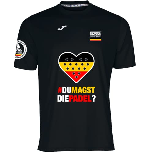 Barcelona Padel Tour - Joma Men's Short Sleeve Crew - Atmungsaktives Micro Mesh Gewebe mit Love Padel Herz und Länderflaggen von Barcelona Padel Tour
