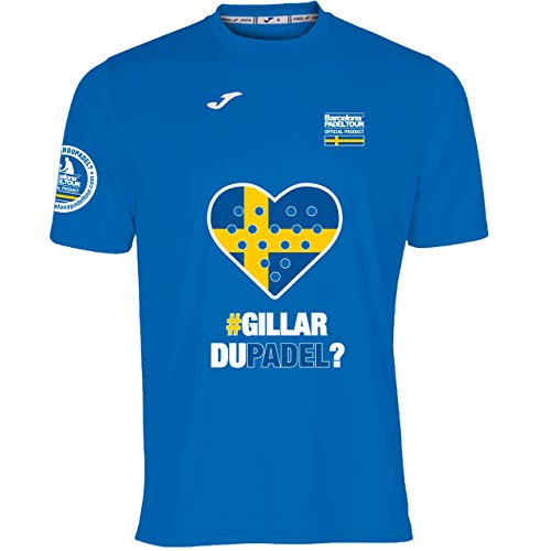 Barcelona Padel Tour - Joma Men's Short Sleeve Crew - Aus atmungsaktivem Micro Mesh Gewebe mit Love Padel Herz und Länderflaggen von Barcelona Padel Tour