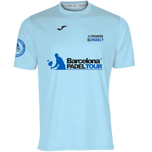 Barcelona Padel Tour - Te Gusta EL pádel - Men's T-Shirt with Short Sleeves - Padel Soft Touch & Quick Dry - Sportswear (DE/NL/SE/PL, Alphanumerisch, S, Regular, Regular, Himmelblau) von Barcelona Padel Tour