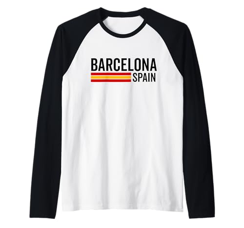 Barcelona Spanien Souvenir Flagge Bandera España Männer Frauen Mädchen Raglan von Barcelona Spain Souvenir Skyline