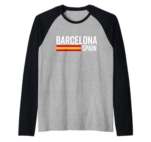 Barcelona Spanien Souvenir Flagge Bandera España Männer Frauen Mädchen Raglan von Barcelona Spain Souvenir Skyline